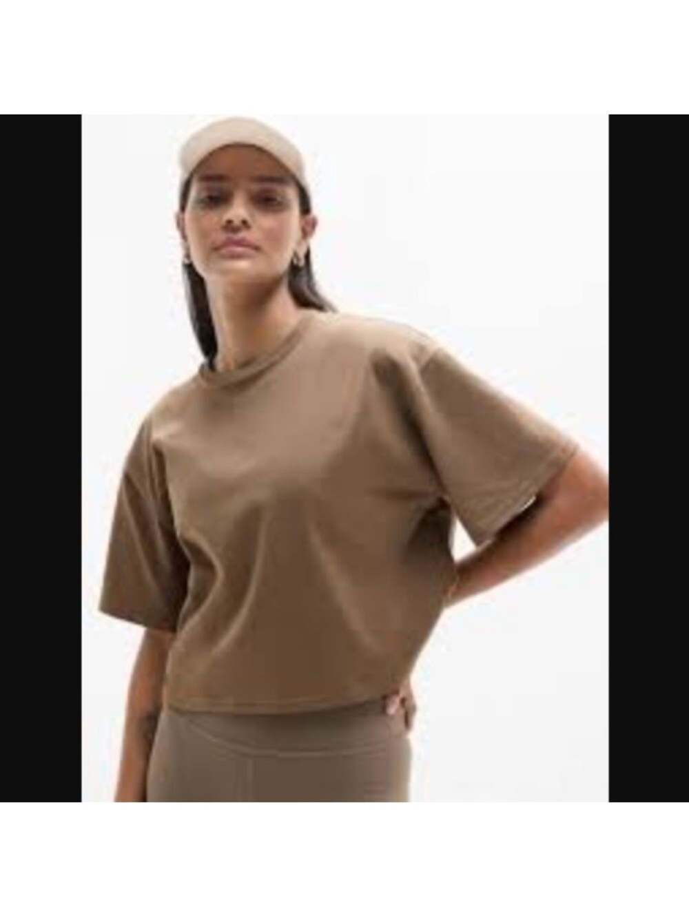 Athleta True Cotton Crop Tee Clay Size Medium